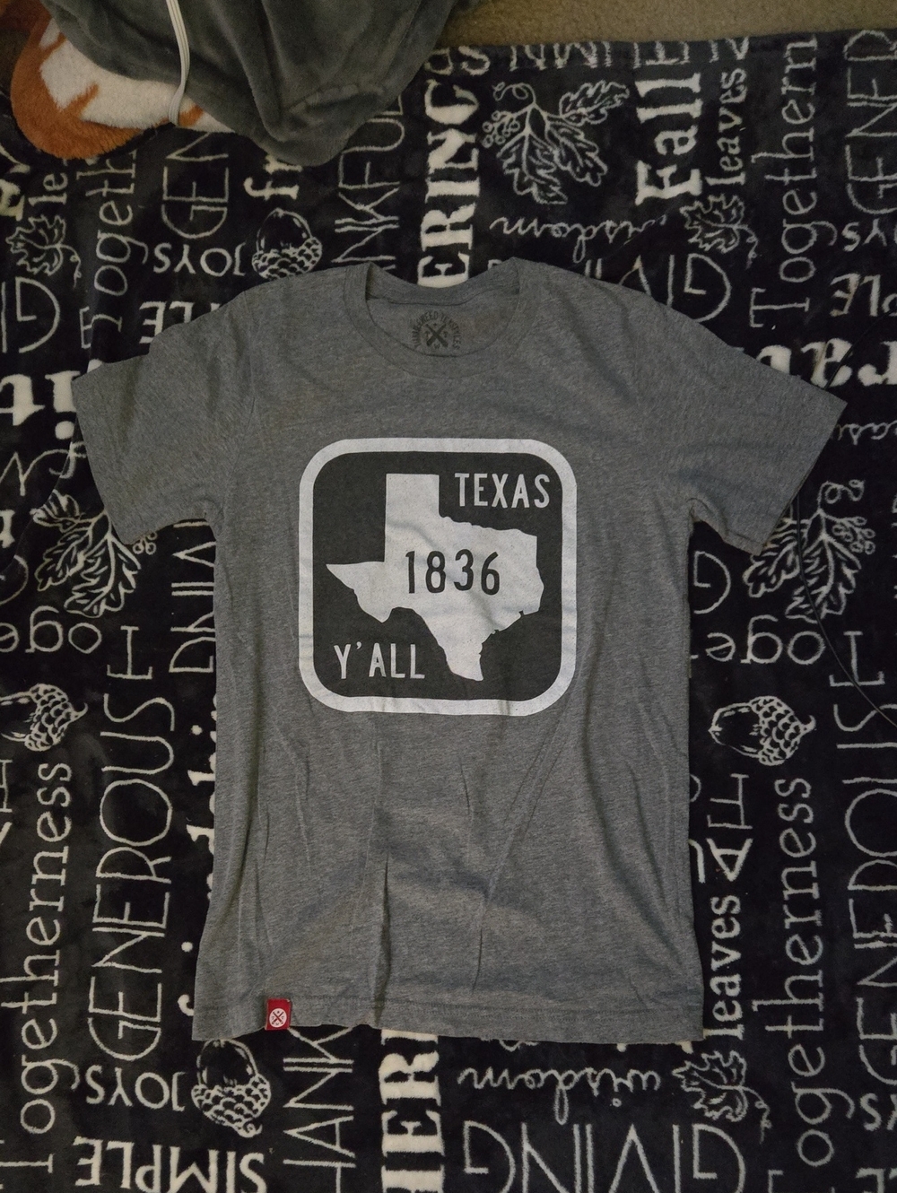 Texas 1836 Y'All Gray Graphic Tee Sz SM